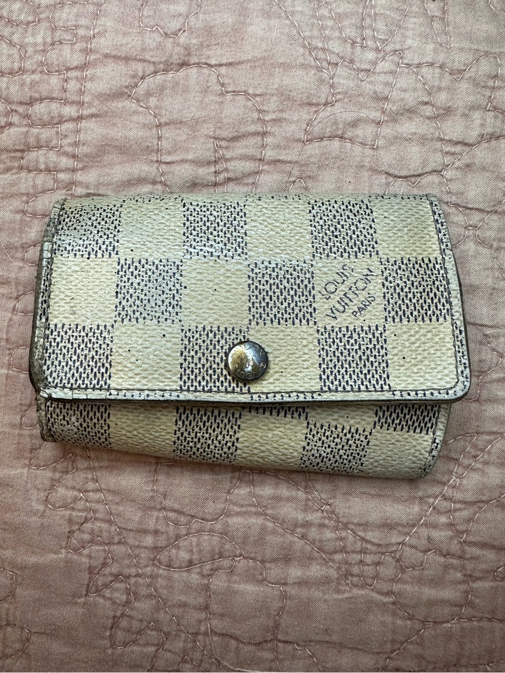 Louis Vuitton Damier Azure Key Holder Project Piece - painted
